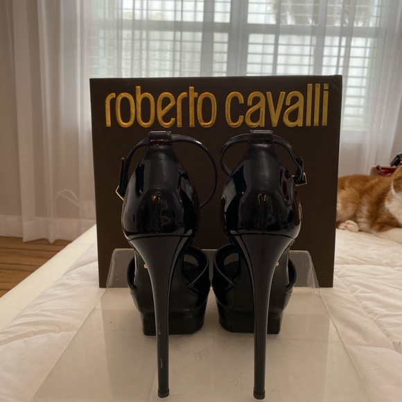 ROBERTO CAVALLI stiletto heel, blk patent leather - Picture 5 of 12